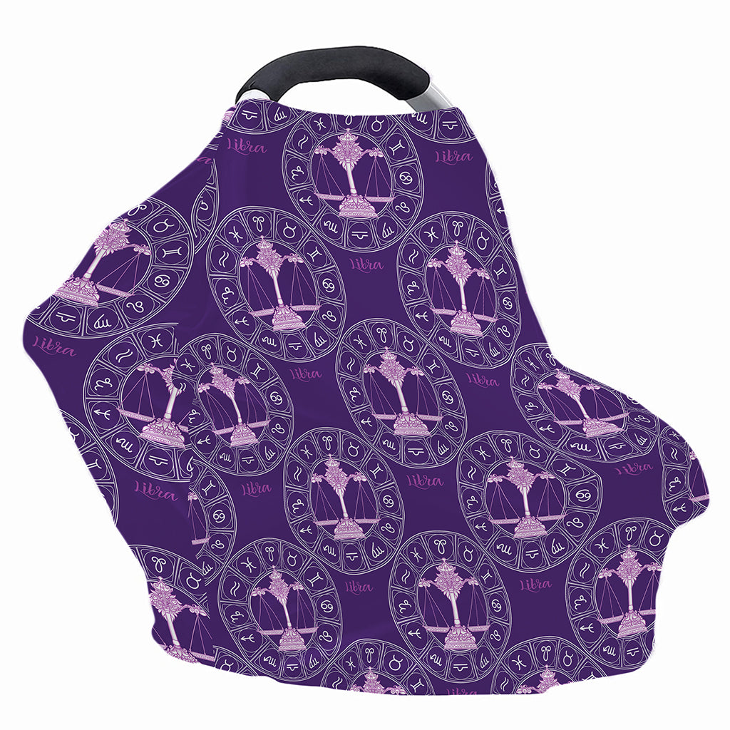 Purple Libra Zodiac Pattern Print Baby Seat Cover