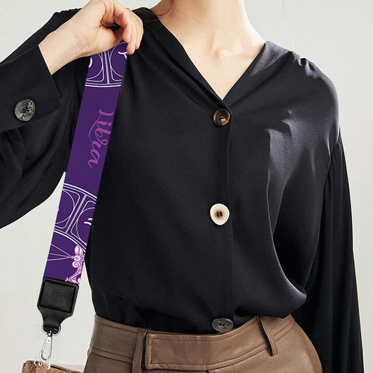 Purple Libra Zodiac Pattern Print Bag Strap