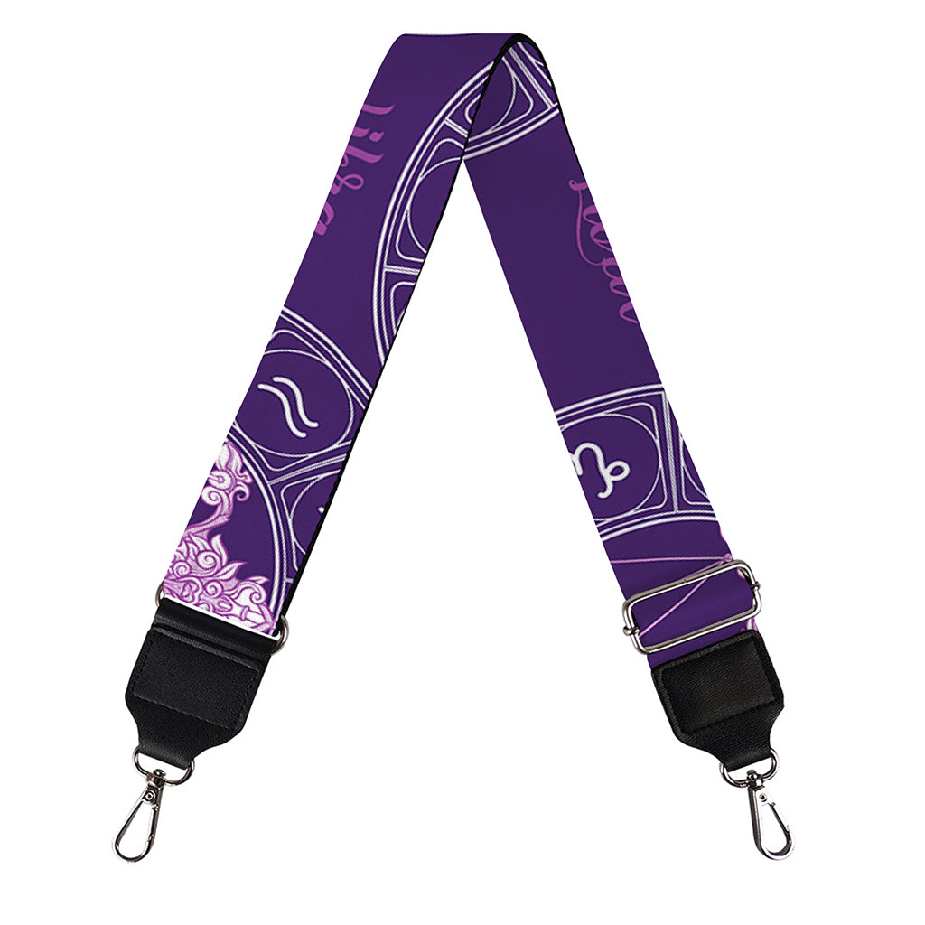 Purple Libra Zodiac Pattern Print Bag Strap