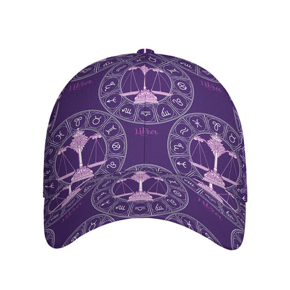 Purple Libra Zodiac Pattern Print Baseball Cap