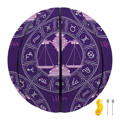 Purple Libra Zodiac Pattern Print Basketball