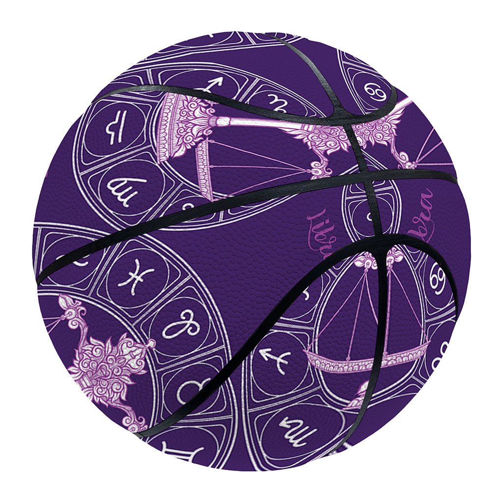 Purple Libra Zodiac Pattern Print Basketball