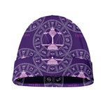 Purple Libra Zodiac Pattern Print Beanie