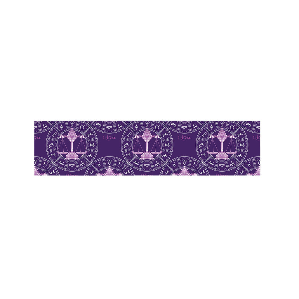 Purple Libra Zodiac Pattern Print Bed Runner