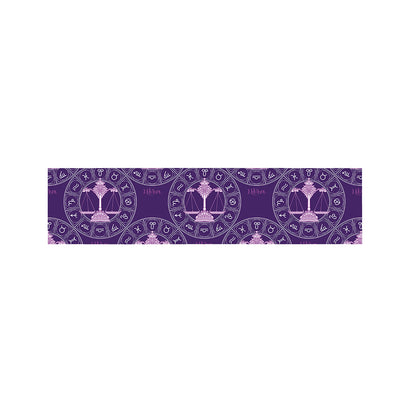 Purple Libra Zodiac Pattern Print Bed Runner