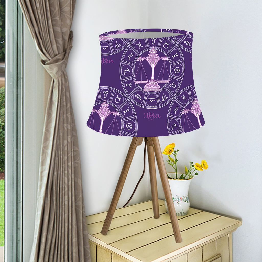 Purple Libra Zodiac Pattern Print Bell Lamp Shade