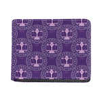 Purple Libra Zodiac Pattern Print Bifold Wallet