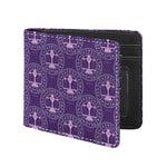 Purple Libra Zodiac Pattern Print Bifold Wallet