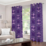 Purple Libra Zodiac Pattern Print Blackout Grommet Curtains