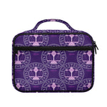 Purple Libra Zodiac Pattern Print Briefcase Bible Bag