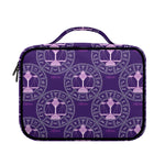Purple Libra Zodiac Pattern Print Briefcase Bible Bag