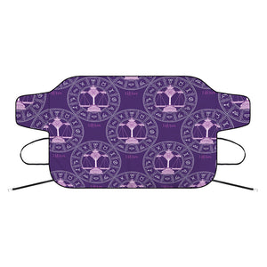 Purple Libra Zodiac Pattern Print Car Windshield Snow Cover