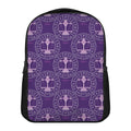 Purple Libra Zodiac Pattern Print Casual Backpack