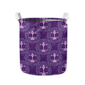 Purple Libra Zodiac Pattern Print Collapsible Laundry Basket
