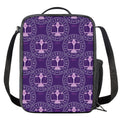 Purple Libra Zodiac Pattern Print Crossbody Lunch Bag