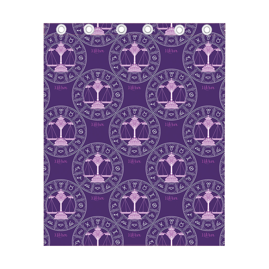 Purple Libra Zodiac Pattern Print Curtain