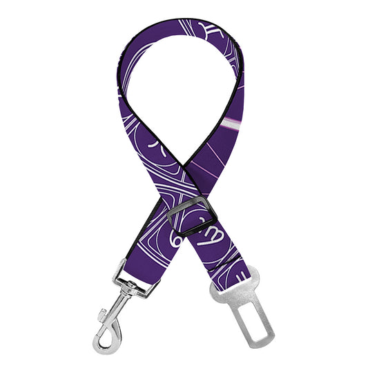Purple Libra Zodiac Pattern Print Dog Seat Belt
