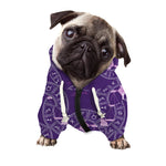 Purple Libra Zodiac Pattern Print Dog Zip Up Hoodie
