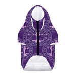Purple Libra Zodiac Pattern Print Dog Zip Up Hoodie