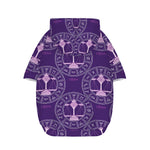 Purple Libra Zodiac Pattern Print Dog Zip Up Hoodie