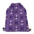 Purple Libra Zodiac Pattern Print Drawstring Bag
