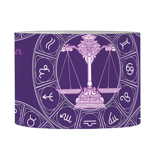 Purple Libra Zodiac Pattern Print Drum Lamp Shade