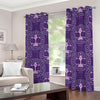 Purple Libra Zodiac Pattern Print Grommet Curtains