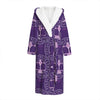 Purple Libra Zodiac Pattern Print Hooded Bathrobe