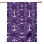 Purple Libra Zodiac Pattern Print House Flag