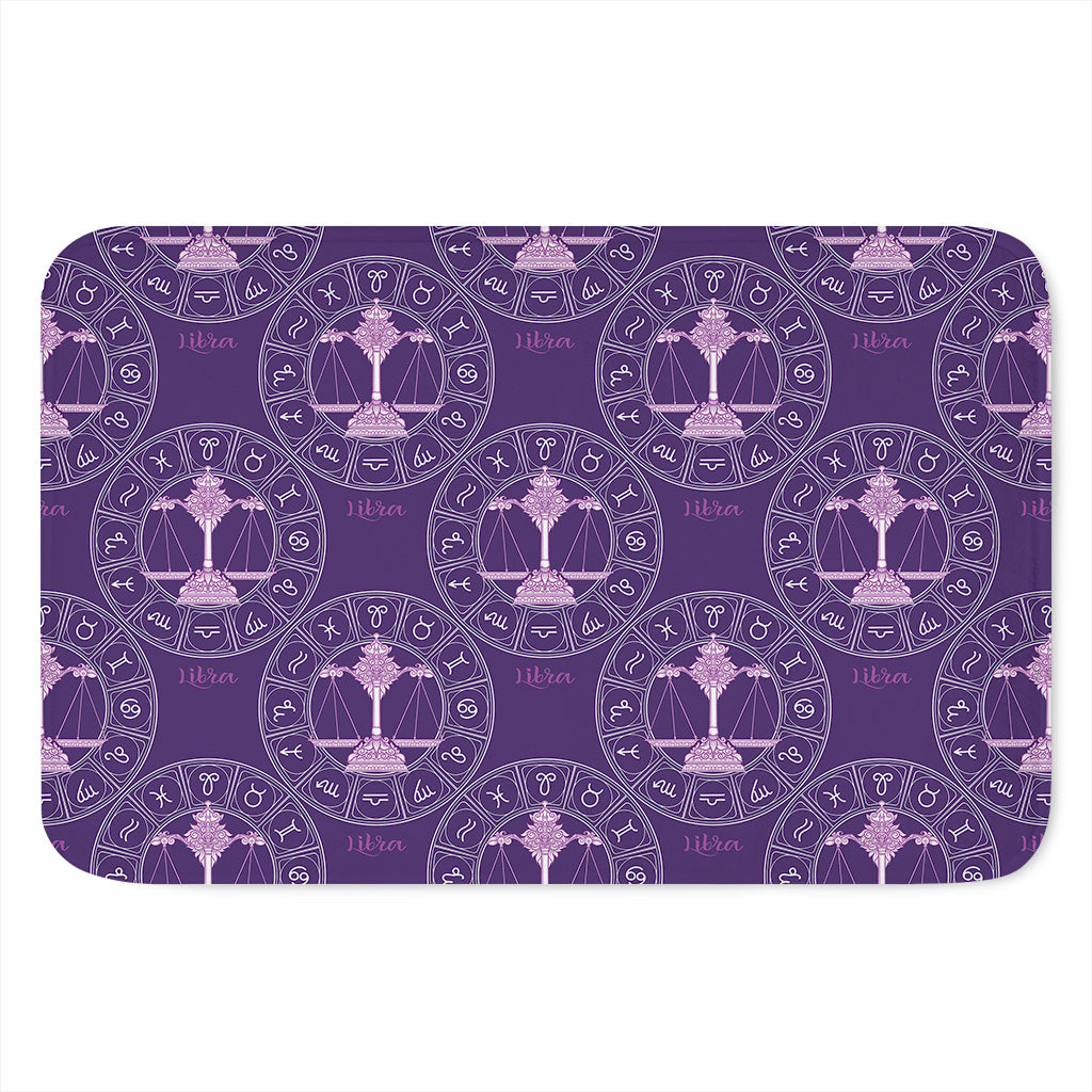 Purple Libra Zodiac Pattern Print Indoor Door Mat