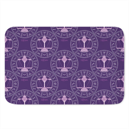 Purple Libra Zodiac Pattern Print Indoor Door Mat