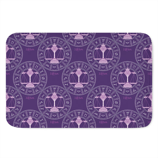 Purple Libra Zodiac Pattern Print Indoor Door Mat