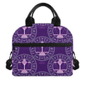 Purple Libra Zodiac Pattern Print Insulated Lunch Bag