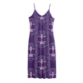 Purple Libra Zodiac Pattern Print Jersey Midi Cami Dress
