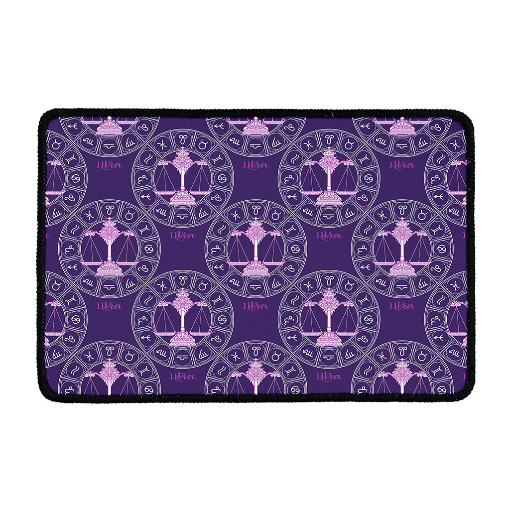 Purple Libra Zodiac Pattern Print Kitchen Mat