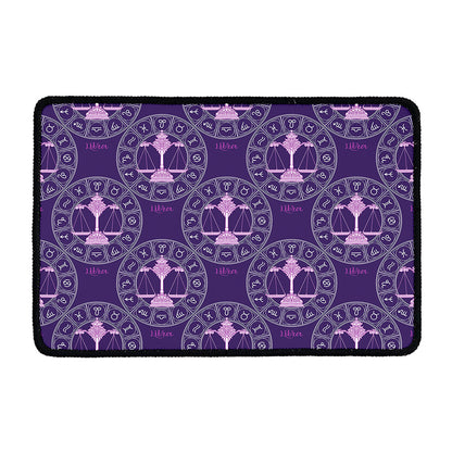 Purple Libra Zodiac Pattern Print Kitchen Mat