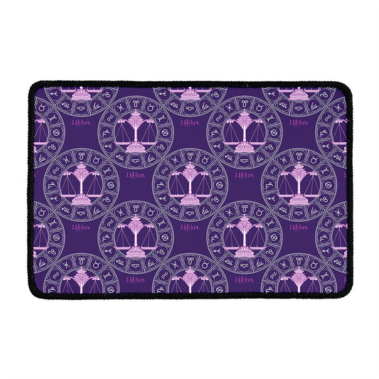 Purple Libra Zodiac Pattern Print Kitchen Mat
