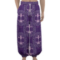 Purple Libra Zodiac Pattern Print Lantern Pants