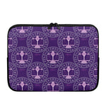 Purple Libra Zodiac Pattern Print Laptop Sleeve