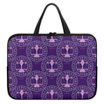Purple Libra Zodiac Pattern Print Laptop Sleeve With Handle