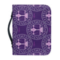 Purple Libra Zodiac Pattern Print Leather Bible Cover