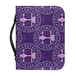 Purple Libra Zodiac Pattern Print Leather Bible Cover