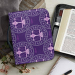 Purple Libra Zodiac Pattern Print Leather Bible Cover