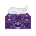 Purple Libra Zodiac Pattern Print Leather Tissue Box Cover
