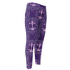 Purple Libra Zodiac Pattern Print Men's Compression Pants