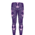 Purple Libra Zodiac Pattern Print Men's Leggings