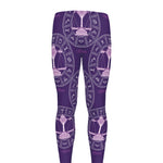 Purple Libra Zodiac Pattern Print Men's leggings