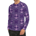 Purple Libra Zodiac Pattern Print Men's Long Sleeve Rash Guard