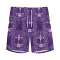 Purple Libra Zodiac Pattern Print Men's Athletic Shorts