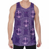 Purple Libra Zodiac Pattern Print Men's Velvet Tank Top